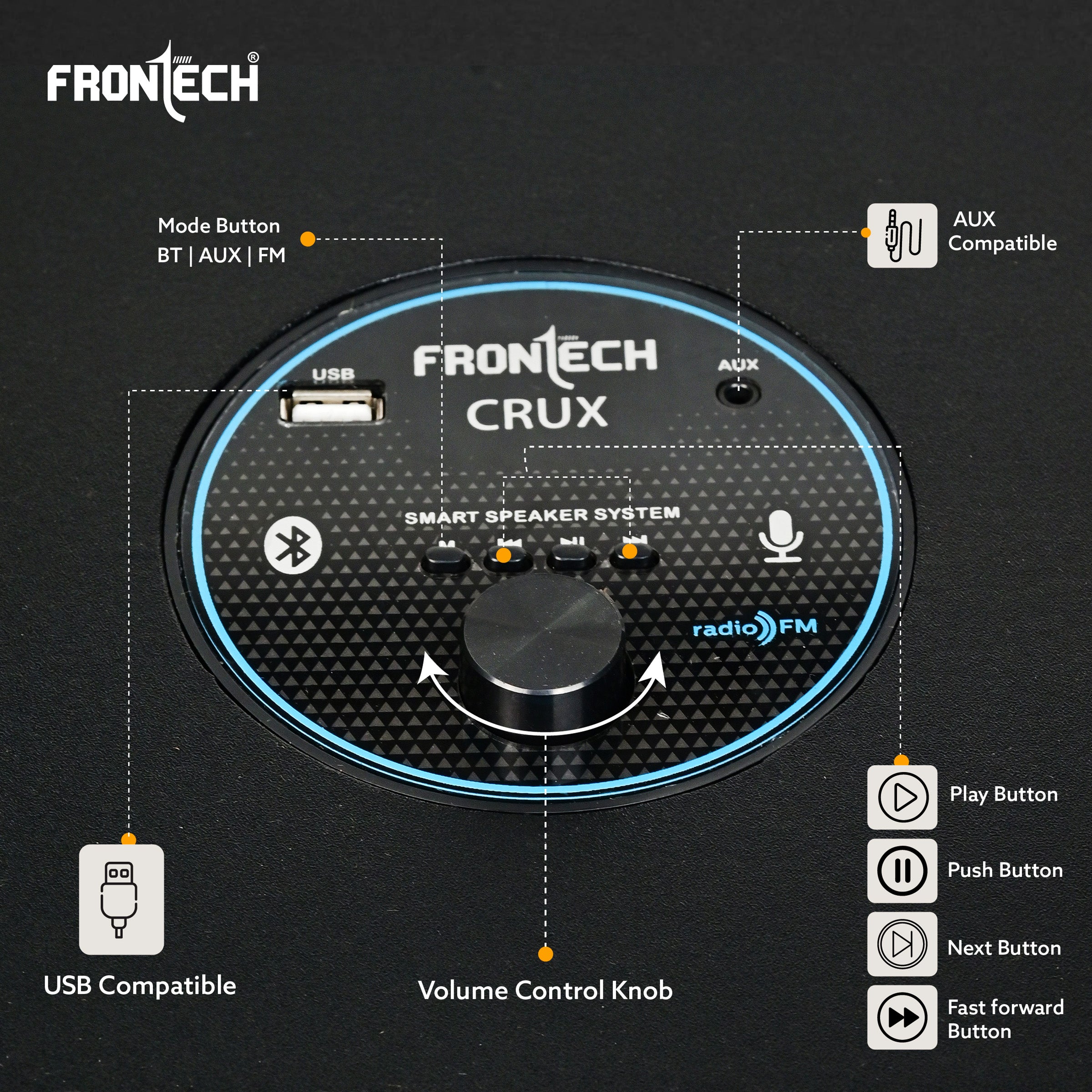 Frontech CRUX 1.0 Channel 80W Bluetooth 5.0 Tower Speaker System (SW-0161) Frontech CRUX 1.0 Channel 80W Bluetooth 5.0 Tower Speaker System (SW-0161)